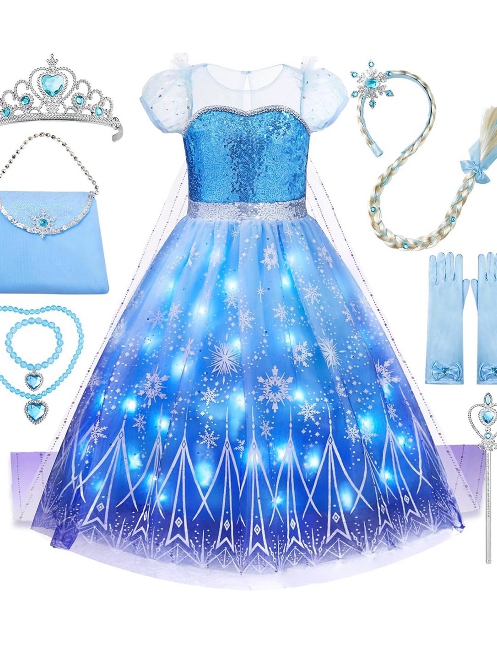 Blue Sparkle Princess Costume Dress for Kids - Unbranded
